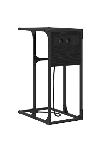vidaxl Dulap de noapte Stejar Negru 41,5 x 26 x 60,5 cm Lemn compozit