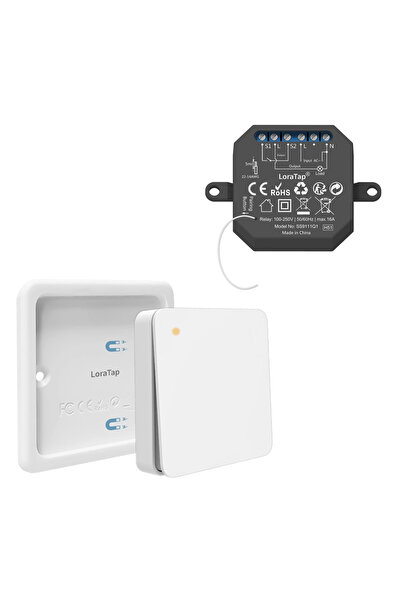 LoraTap Set comutator wireless LoraTap, receptor radio cu comutator de perete...