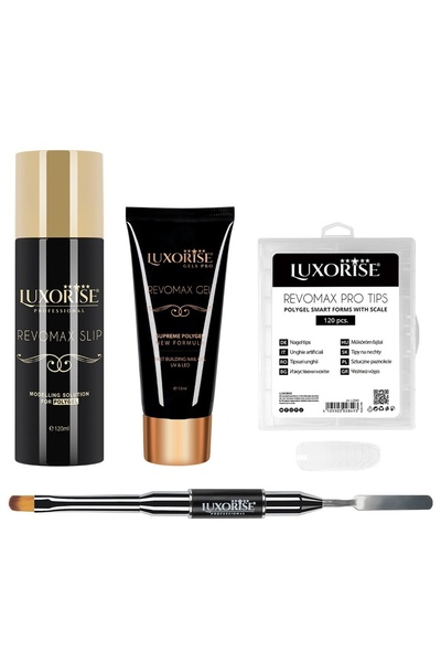 LUXORISE Kit avansat de PolyGel pentru unghii # 01 + Soluție de modelare CADOU