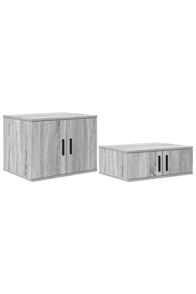 vidaxl Dulap de depozitare 2 pcs Gri Sonoma 118 x 41 x 40 cm