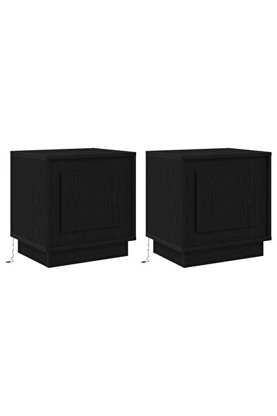 vidaxl Dulap de noapte 2 pcs Negru 44 x 34,5 x 45 cm Lemn compozit