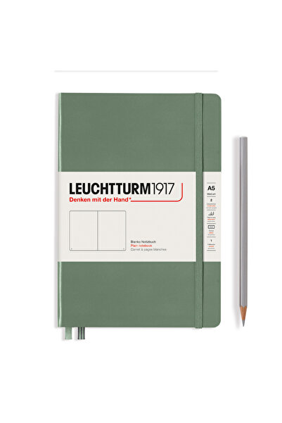 Leuchtturm Тетрадка А5 с твърди корици от велум, маслиненозелена