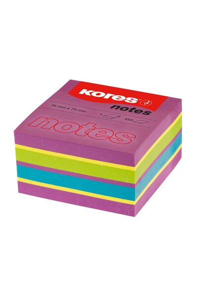 kores Notițe adezive 75x75mm Mix Neon Primăvară 450 coli