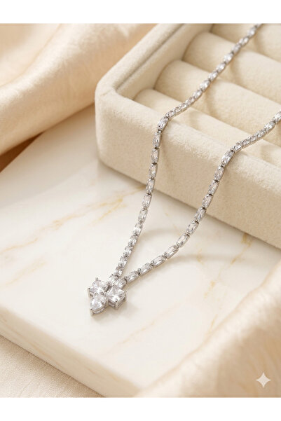Bozhi Necklace Steel Silver Business Woman Style