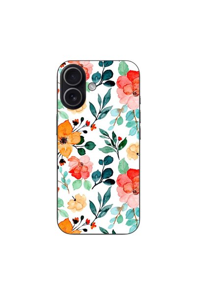OEM Калъф, съвместим с Apple iPhone 17, от силиконов гел TPU, с изрисувани цветя