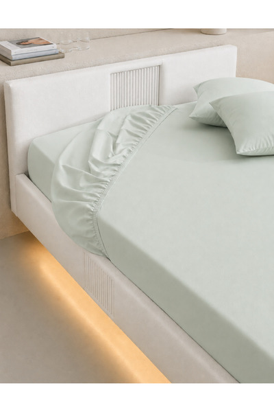 Nilyso Home Soft Touch 100X200 cm Single Elastic Fitted Sheet and 1 Piece 50X...