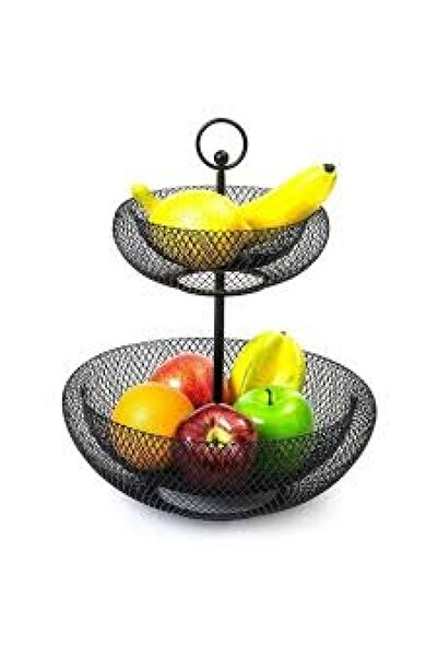 Smart Fruit Bowl for Storage Snacks Vegetables Cosmetics Two Layer Bowl Holder