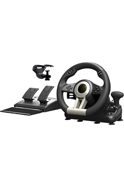 Velixo Τιμόνι Gaming με Πεντάλ και Λεβιέ Ταχυτήτων, 180 ° Δόνηση, 8 Κουμπιά, ...