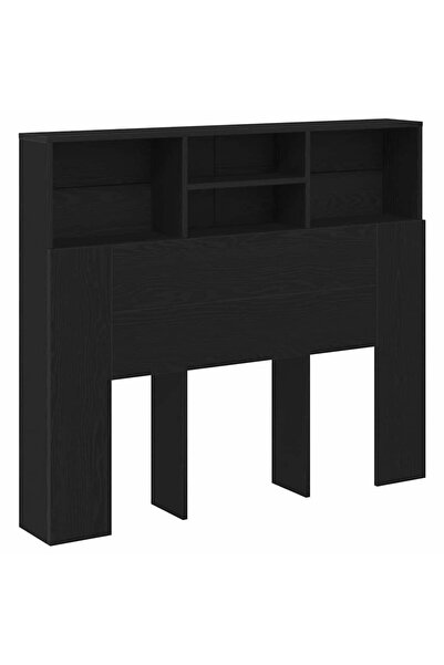 vidaxl Tablă de pat cu sertar cu raft Stejar Negru 120 x 19 x 103,5 cm