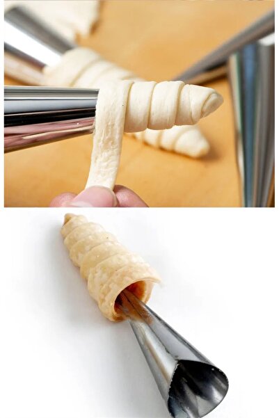 OEM Top Bottom Set of 5 Stainless Steel Baking Cones, for Pastry, Size XL, Do...