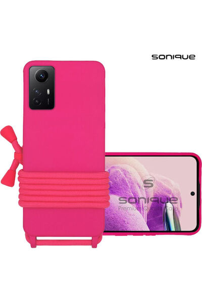 Other Θήκη σιλικόνης με κορδόνι μεταφοράς Sonique Xiaomi Redmi Note 12s Φούξια