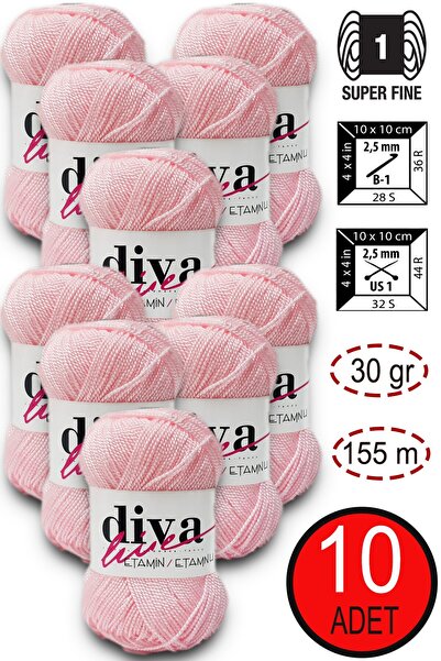 Diva İplik ديفا إيتمين 10 بودرة وردية (عبوة من 10 قطع)