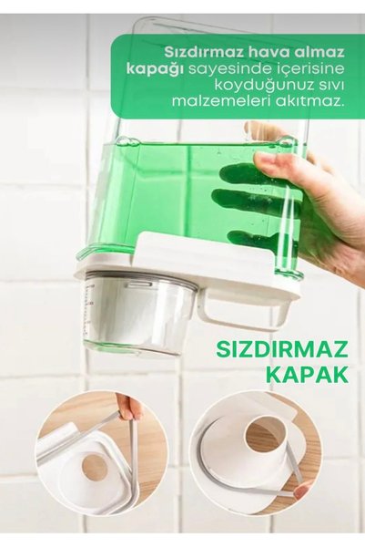 Ahlat Store 1 Piece Leak-Proof Detergent Storage Box Storage Supplies - Scaled Container 2300 ml