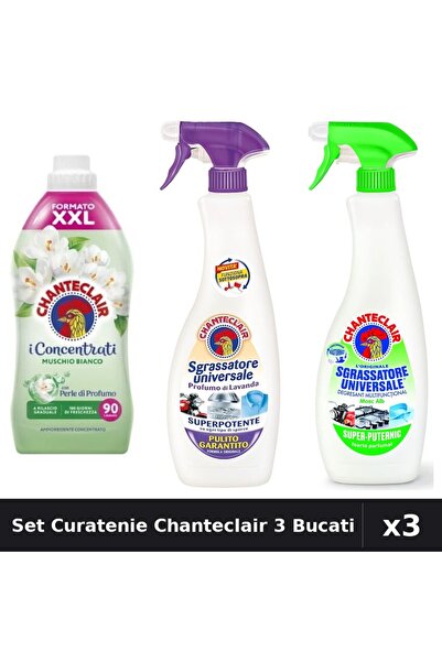 Chanteclair Set 3 Curatenie - Balsam 1800ml + 2x Degresant 600ml - Mosc, Lava...
