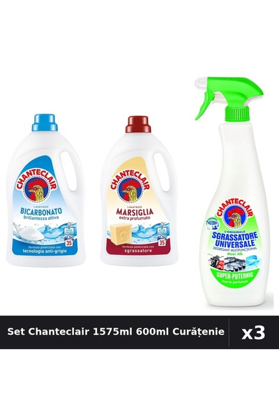Chanteclair Set 3 Detergent + Degresant 1575ml 600ml - Bicarbonat, Marsilia, ...