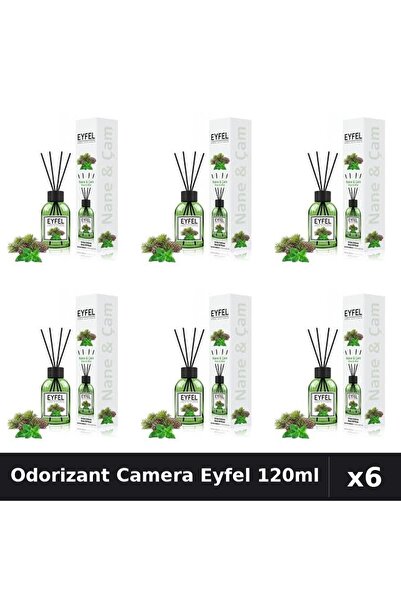 Eyfel Set 6 Odorizant Camera cu Betisoare - Pin Si Menta, Parfum Intens 120ml