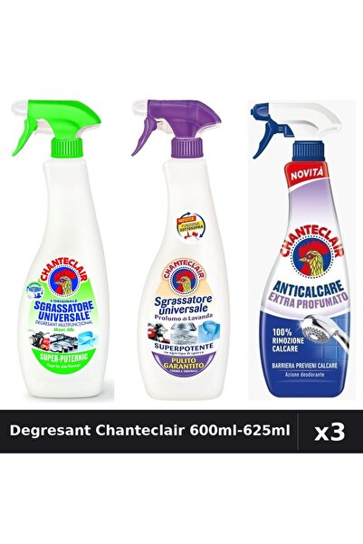 Chanteclair Set 3 Degresant Universal 600ml - Lămâie, Lavandă, Anticalcar 625ml