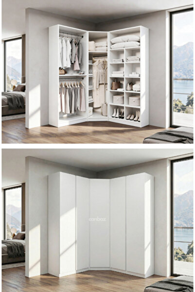 CANBAZ FURNİTURE Mira modüllü köşe 5 MDF kapaklı %100 MDF (KURULUM DAHİL)