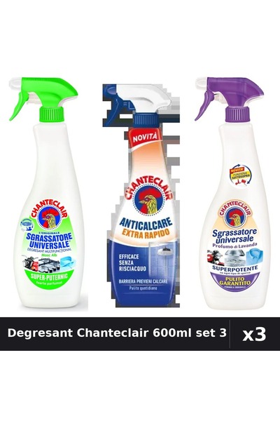 Chanteclair Set 3 Degresant Universal 600ml - Lămâie, Lavandă, Anticalcar Rapid