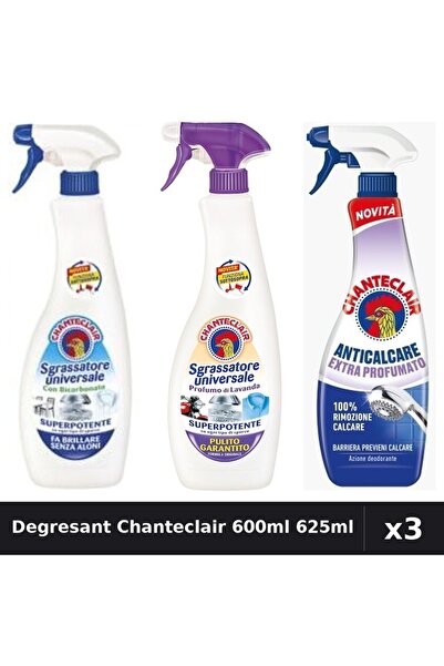 Chanteclair Set 3 Degresant Universal 600ml + Anticalcar 625ml - Bicarbonat, ...