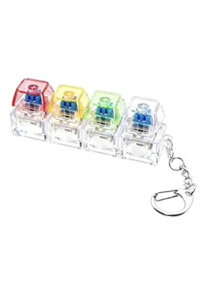 MASHASHOP Breloc anti-stres, mini tastatură LED, efect de clic, iluminare, re...