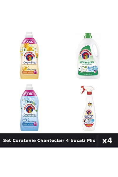 Chanteclair Set 4 Detergent și Balsam Rufe 1575ml-1800ml - Flori Portocal, Mo...