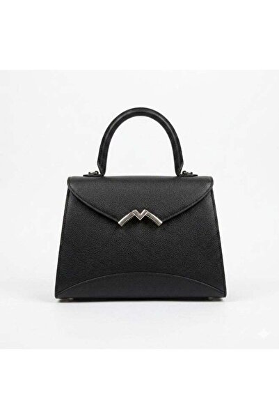 Generic Elegant Color Block Top Handle Handbag with Silver Accent Lock & Stru...