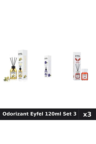 Eyfel Top Bottom Set of 3 Room Air Fresheners with Sticks 120ml - Virgin Mary...
