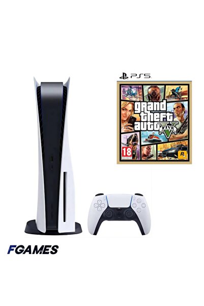 Sony Consola Playstation 5, Ps5 Ediția cu disc 825GB + Gta 5 PlayStation 5 (r...