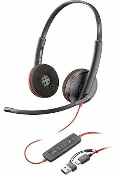 HP Blackwire 3220 Στερεοφωνικά Ακουστικά USB-C + Αντάπτορας USB-C/A, Ακουστικ...
