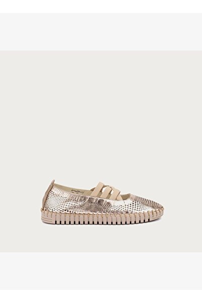 Frau Kadın Babet 52V2 LASER-ETCHED LAMINATED LEATHER BALLET FLATS