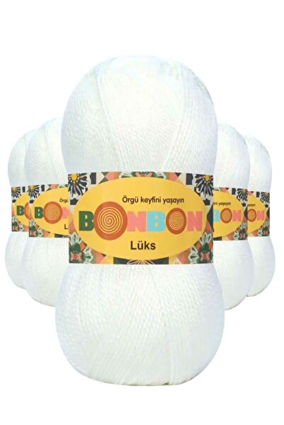 Mudanis 5 Pieces of Luxury Booties Yarn Wool White 98200 - Bonbon