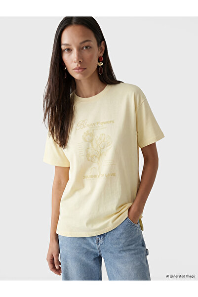 LC Waikiki Lcw Modest Crew Neck Printed Women's T-Shirt