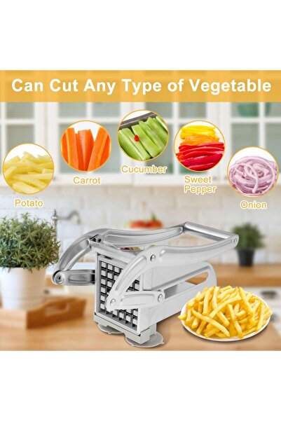 Halasouq Multi-Function Stainless Steel Potato and Cucumber Slicer Home Kitch...