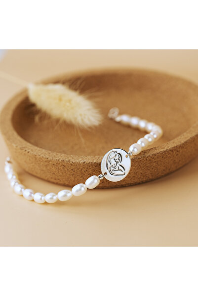 BLACK SWAN Bijoux Bratara perle de cultura si Banut Argint - Mama si bebe - C...