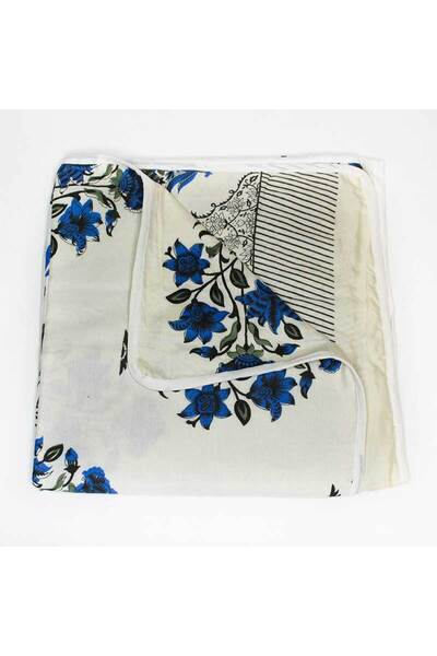 Weswadesi Reversible baby Dohar – Indigo Flower print