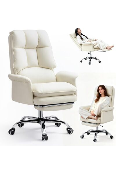 HI-FINE Office Chair with Foot Rest, Office Desk Chair with Adjustable Lumbar...