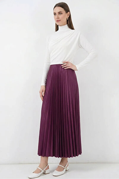 buğrahayalin Women's Pleated Purple Skirt