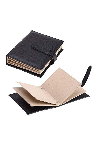 Generic Book Style Earrings Storage Box Black