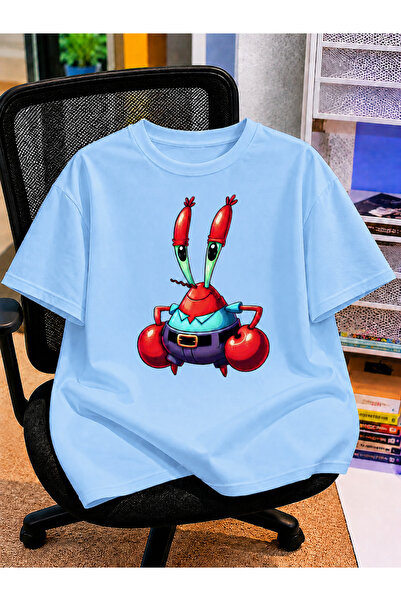 VODEXA Unisex Oversize T-Shirt Crab Krs Printed 100% Cotton T-Shirt Comfortab...