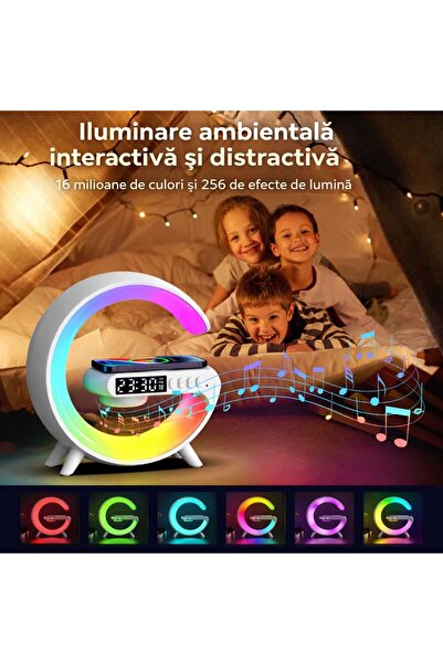 ANY SHOP MARKET Lampă LED RGB cu Difuzor Bluetooth și Ceas Digital G63 – Lumi...
