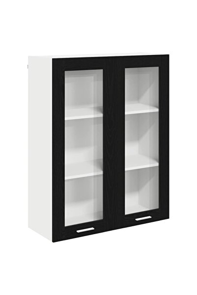 vidaxl Wall cabinet Black Oak 80 x 31 x 100 cm Composite wood