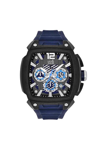 Visetti Ρολόι Ανδρικό Silicone Blue Strap Black Stainless Steel 51I-SW005BC