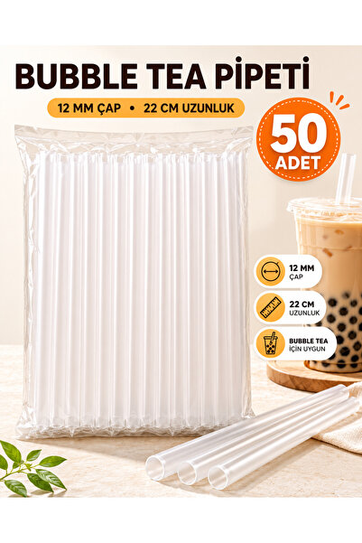 ardin Bubble Tea Straw 12 mm 22 cm Thick Smoothie Frozen Boba Straw 50 Pieces