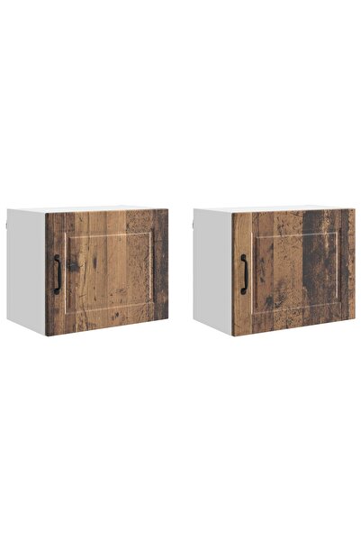 vidaxl Kitchen cabinet with shelf 2 pcs Old wood 50 x 31 x 40 cm