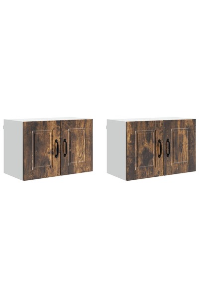 vidaxl Kitchen cabinet with shelf 2 pcs Smoked oak 60 x 31 x 40 cm