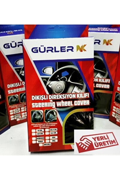 gürler oto kılıf ve aksesuar Dikmeli Direksiyon Kılıfı Opel Uyumlu Astra H Kasa Soft Siyah Gri İpli