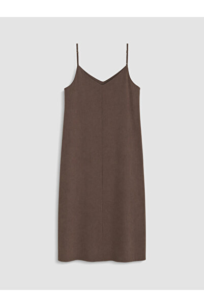 LC Waikiki Nevavm V-Neck Muslin Dress with Rope Straps
