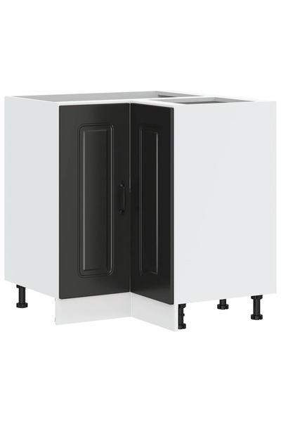 vidaxl "Kalmar" black engineered wood kitchen corner base cabinet