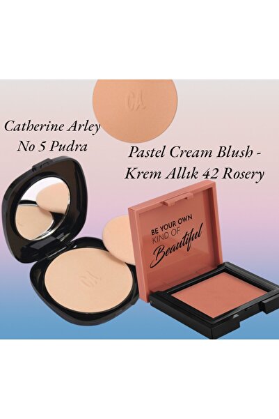 Pastel Cream Blush - Krem Allık 42 Rosery + Catherine Arley No 5 Pudra Compac...